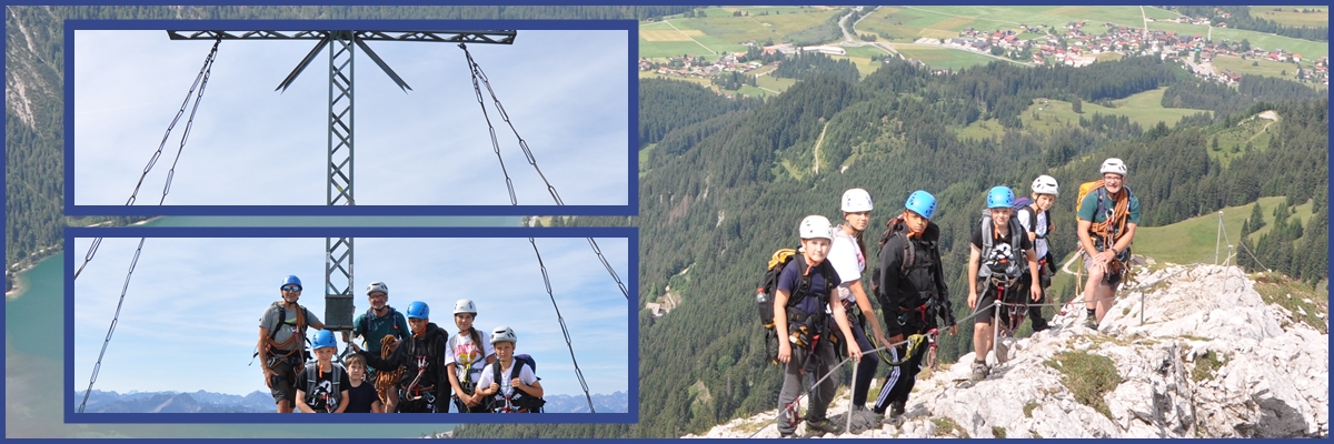 Natursportler auf dem Friedberger Klettersteig